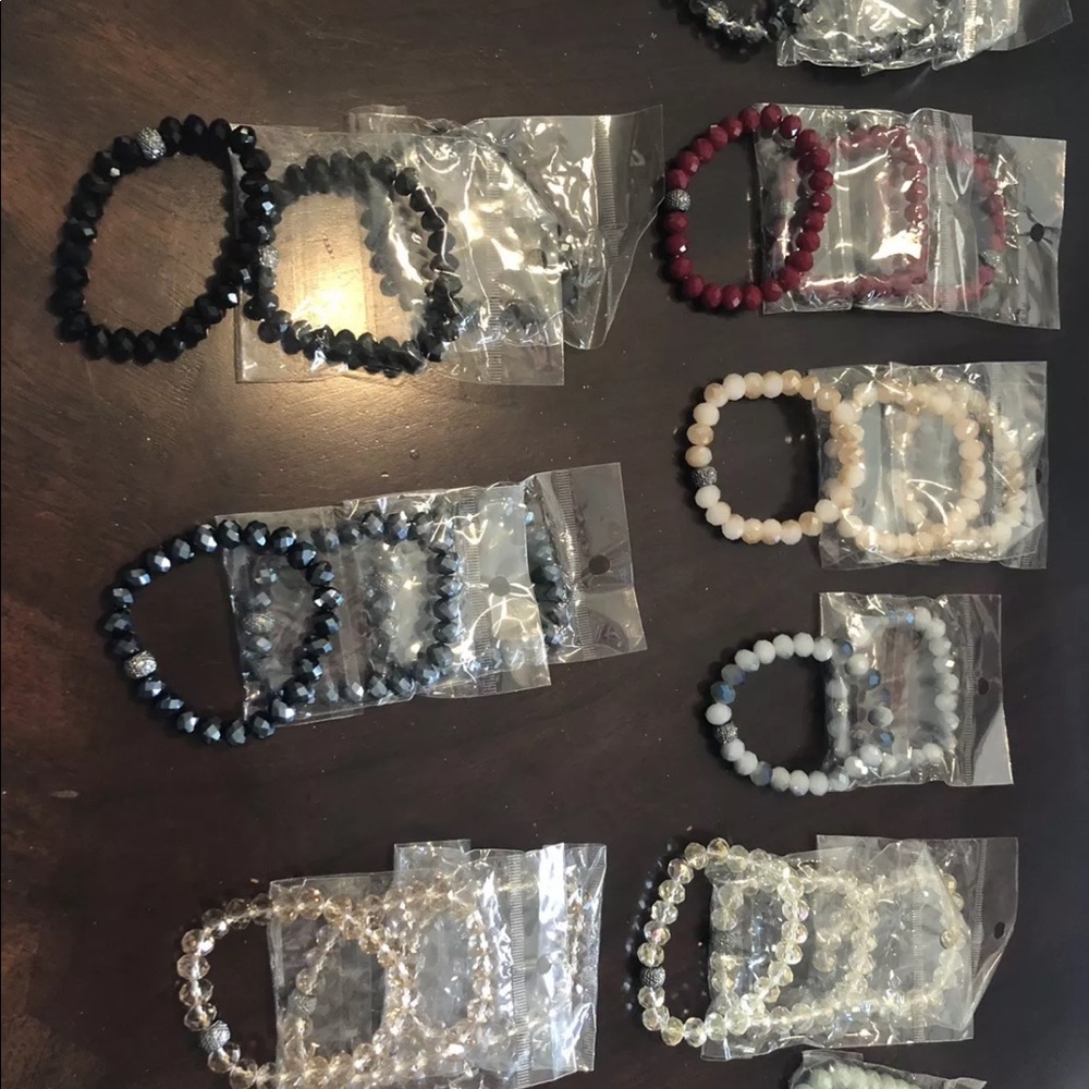 Assorted Colored Glass Beaded Bracelet